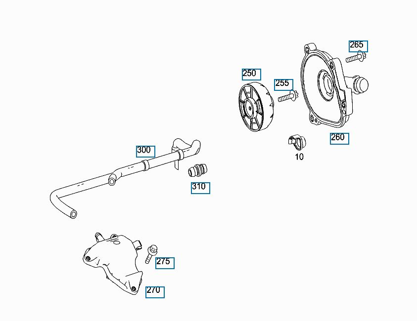 Separator ulei, Mercedes Clk (C209), Clk (A209) Cls (C219) Clasa E W211 2002-, Clasa E (W212/A207/C207) 2009- Clasa G (W463), Clasa Gl (X164), Clasa E S21/S212, Clasa M W164, Clasa R W251,V251 Clasa S (W221), (C216), Sl (R230), Motor 4,7; 5,5 Benzina