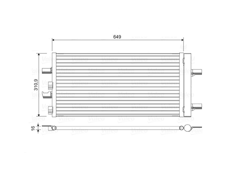 Condensator AC Bmw Seria 1 (F40) 2019- Seria 2 Active/Gran Tourer (F45/46) 2014- Seria 2 Gran Coupe (F44) 2020- X1 F48 2015- X2 F39 2018- Mini Clubman 2014- Countryman 2017- Mini 2014- Alum/Alum Brazat 649x311x16 Cu Uscator Si Filtru Integrat Valeo