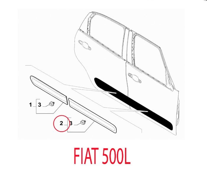 Bandou usa Fiat 500l (330), 01.2013-, Dreapta, negru; usa fata