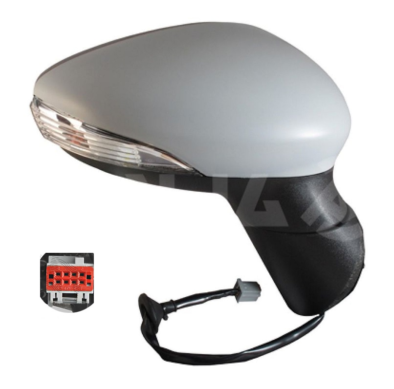 Oglinda exterioara Ford B-Max, 08.2012-, partea Dreapta, culoare sticla crom, sticla asferica, cu carcasa grunduita, cu incalzire, ajustare electrica, 1796186; AV11-17682-CD; AV11-17682CE; AV11-17682CF