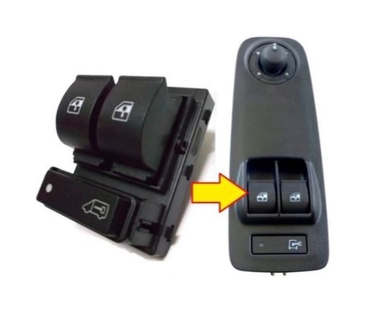 Buton , comutator macara usa Citroen Nemo (Aa), 10.2007-, Fiat Fiorino/Qubo, 10.2007-; Peugeot Bipper, 10.2007-, dublu