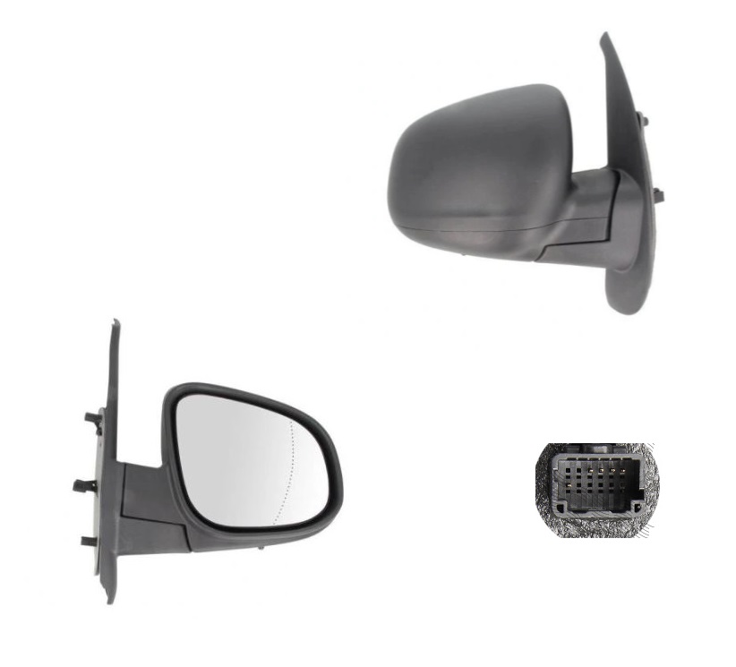 Oglinda exterioara Mercedes Citan (W415), 11.2012-, Dreapta, reglare electrica; carcasa neagra; incalzita; geam asferic; cromat; senzor temperatura; 7 pini, View Max