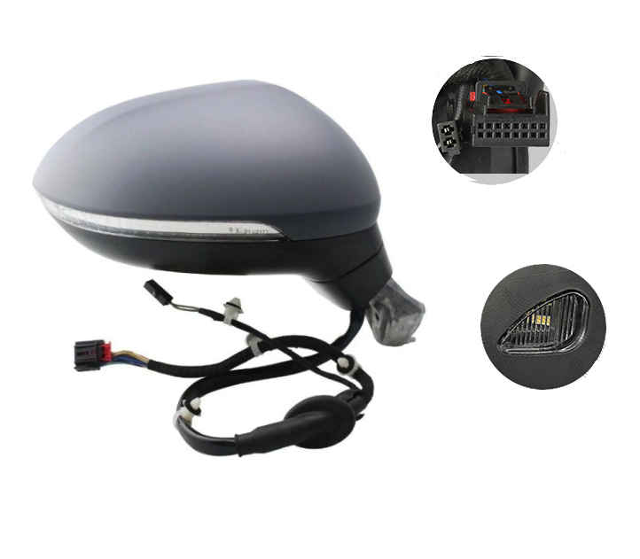 Oglinda exterioara Volkswagen Passat (B8), 08.2014-, Dreapta, reglare electrica; grunduit; incalzita; cu functie detectie unghi mort; geam convex; cromat; pliere electrica; memorie; 15 pini; cu semnalizare; cu lampa perimetru, View Max