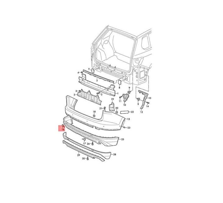 Ornament carlig de remorcare VW TOUAREG, 05.2018-, spate, partea stanga,