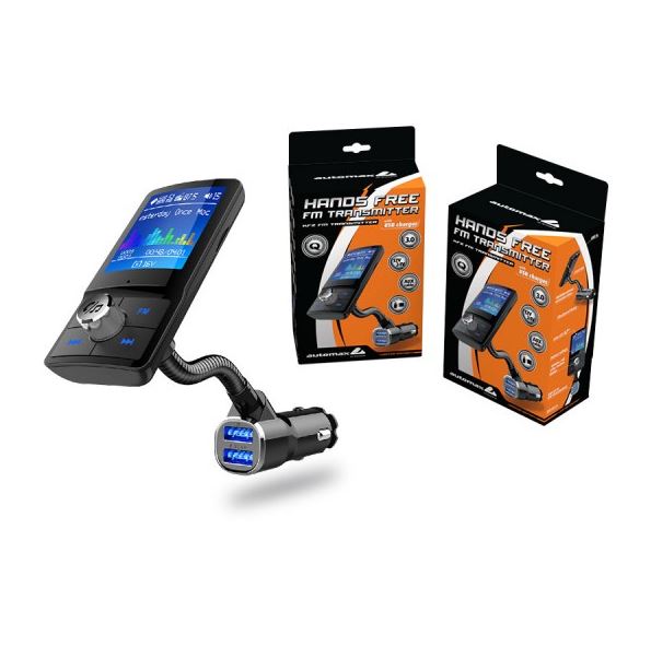 Modulator FM Bluetooth, HandsFree, cu display LCD 1.77 inch, 2 iesiri USB 5V 1A/3A, indicator voltaj baterie