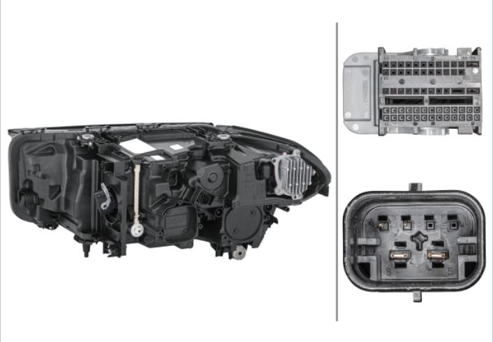 Far BMW Seria 5 (G30/G31), 06.2020-, partea dreapta, HELLA, Tip=MATRIX; LED; electric; fara unitate control LED; LED; Numar functii iluminare:5; fara marcaj "BMW"; marcaj "LED"