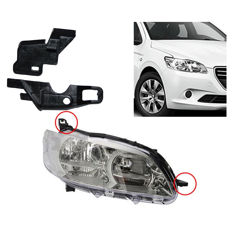 Clema fixare far PEUGEOT 301, 01.2013-01.2017; Citroen C-ELYSEE, 11.2012-01.2017, fata, partea dreapta, complet