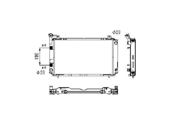 Radiator apa racire motor, NISSAN SUNNY (B12), 10.1988-06.1990 motor 1,4; 1,6 benzina, aluminiu/ plastic brazat, 590x351x32 mm,