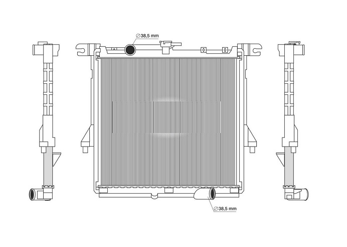Radiator apa racire motor SRL, ISUZU D-MAX, 01.2020- motor 1.9 Ddi; cv manuala, aluminiu/ plastic brazat, 610x570x16 mm,