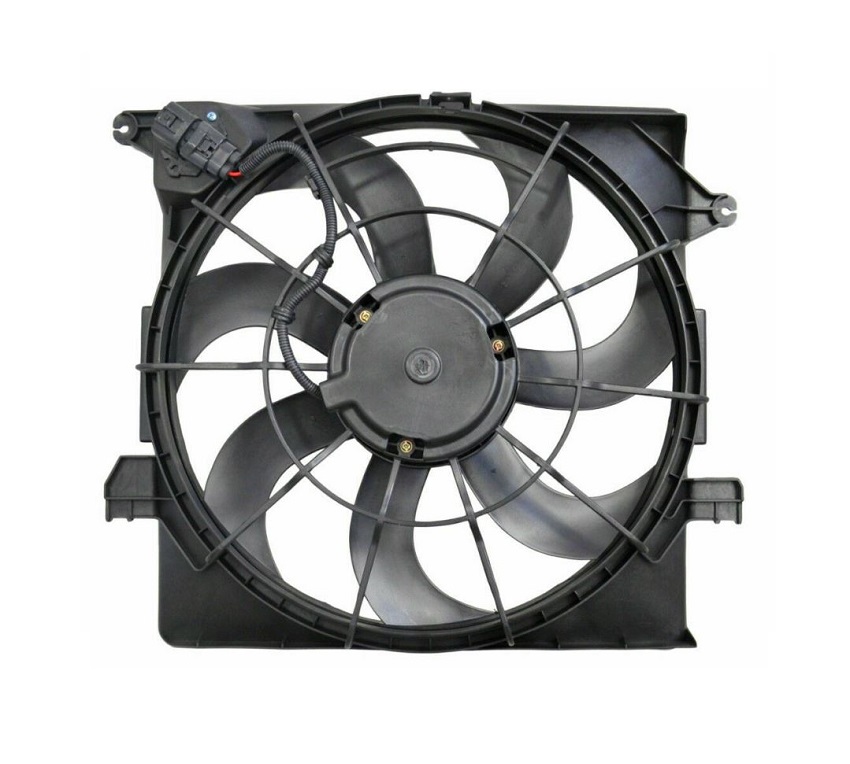 Ventilator radiator GMV, HYUNDAI I40, 2011- motor 1.7 CRDI, 470; 3 pini, cu pre-rezistor