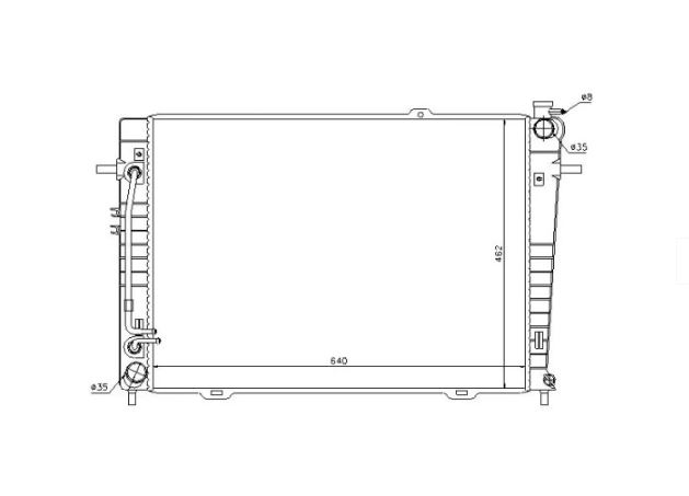 Radiator apa racire motor SRL, HYUNDAI TUCSON, 08.2004-03.2010 motor 2,0 benzina; 2.0 CRDI diesel; cv automata, aluminiu/ plastic brazat, 640x438x16 mm, tip HCC