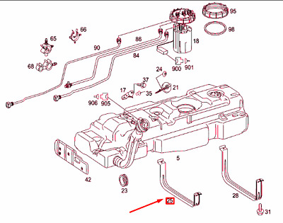 Brida fixare rezervor combustibil MERCEDES VITO/ VIANO (W639), 01.2003-2014, spate, , Tabla, motorizare 2.2 dCi, 3.0