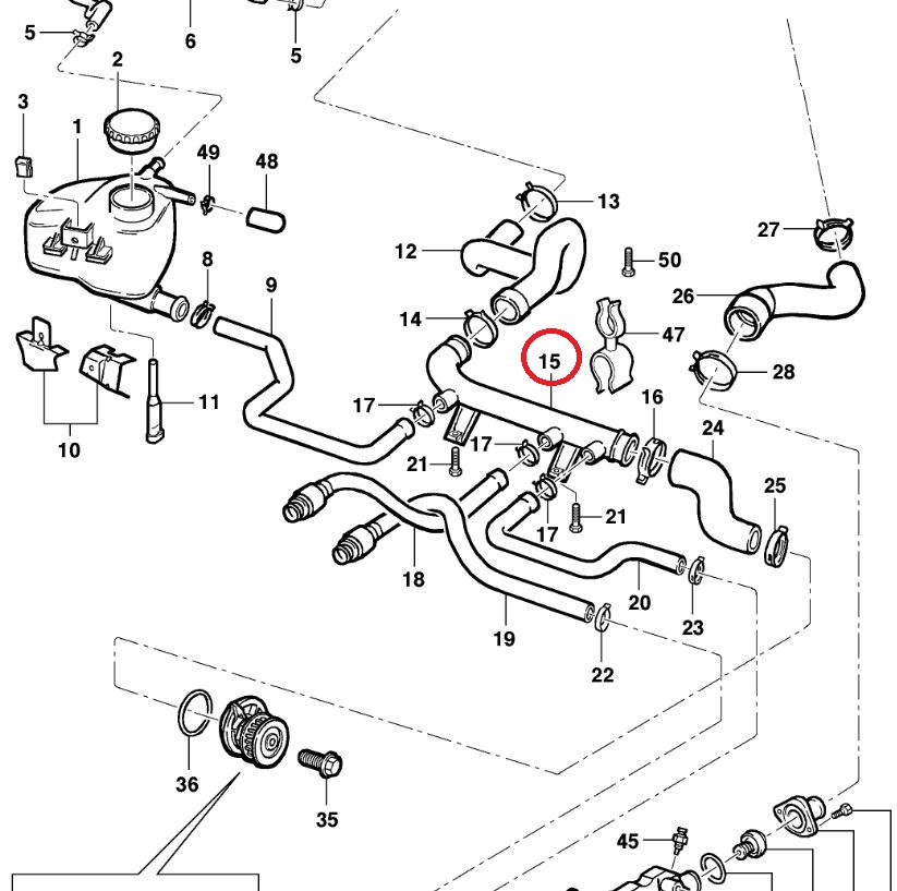 Furtun radiator, OPEL KADETT E, 10.1985-05.1992; VECTRA A, 09.1988-05.1993 motor 1,6; 1,8; 2,0 benzina, Plastic,