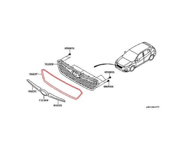 Rama grila radiator SUBARU IMPREZA (GP/GJ), 2015-2016, fata, , Negru stralucitor