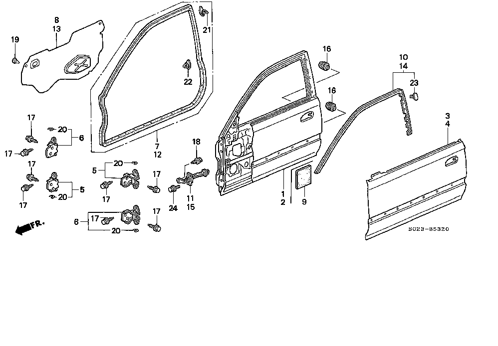 Tampon cauciuc HONDA ACCORD CIVIC CR-V CR-Z ELEMENT, HR-V INSIGHT JAZZ/FIT ODYSSEY, 2 buc la set, usa fata/spate; parte inferioara