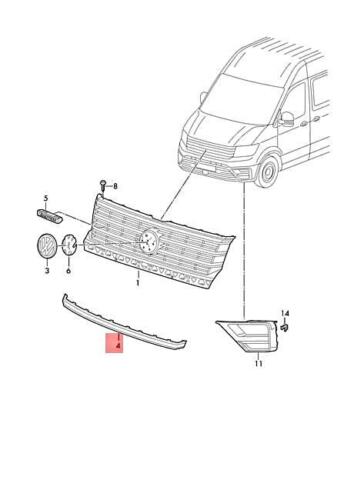 Ornament grila radiator VOLKSWAGEN CRAFTER, 02.2017-, fata, , cromat