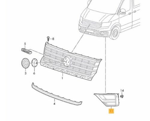 Grila bara fata VOLKSWAGEN CRAFTER, 02.2017-, partea stanga