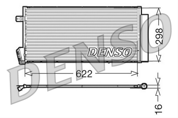 Condensator climatizare AC Denso, FIAT DOBLO, 02.2010-; OPEL COMBO, 02.2012- motor 1,4 benzina; 1,3/1,6/2,0 diesel, aluminiu/ aluminiu brazat, 665(630)x310(295)x16 mm, cu uscator si filtru integrat