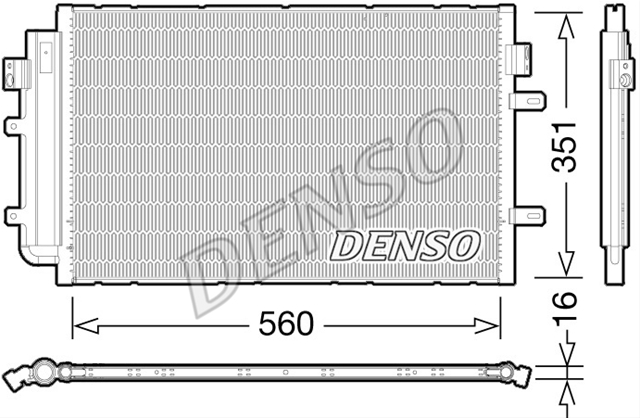 Condensator climatizare AC Denso, IVECO DAILY, 09.2011-2016; DAILY, 04.2016- motor 2,3 TD; 3,0 TD; 3,0 benzina, aluminiu/ aluminiu brazat, 606(570)x365(350)x16 mm, cu uscator si filtru integrat; CNG, Natural Power