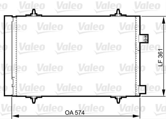Condensator climatizare AC OEM/OES (Valeo), Citroen C5, 11.2008-09.202015, Peugeot 407, 06.2009-12.2010; 508, 11.2010-12.2018 motor 2,0 HDI, aluminiu/ aluminiu brazat, 575 (535)x360x16 mm, cu uscator si filtru integrat