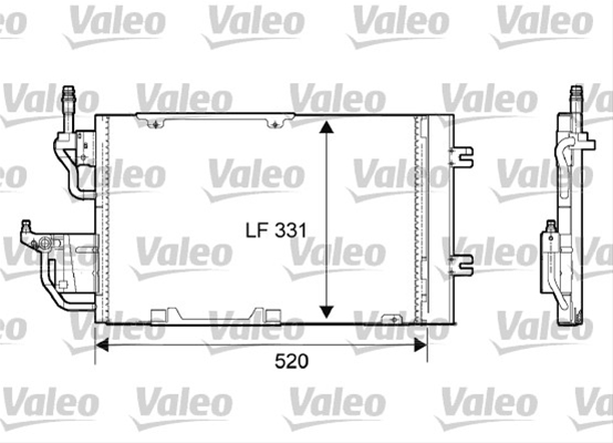 Condensator climatizare AC OEM/OES (Valeo), OPEL Astra H, 2004-2014; ZAFIRA, 07.2005-2015 motor 1,3/1,7/1,9 CDTI; 2,0 T, aluminiu/ aluminiu brazat, 505 (465)x330x16 mm, cu uscator si filtru integrat