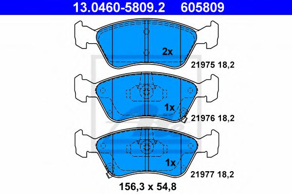 Set placute frana fata Toyota Avensis (T22), 09.1997-02.03, Avensis Liftback (T22), 09.1997-02.03, Avensis Station Wagon (T22), 09.1997-02.03, Fata; puntea fata; Sistem de franare : hidraulic