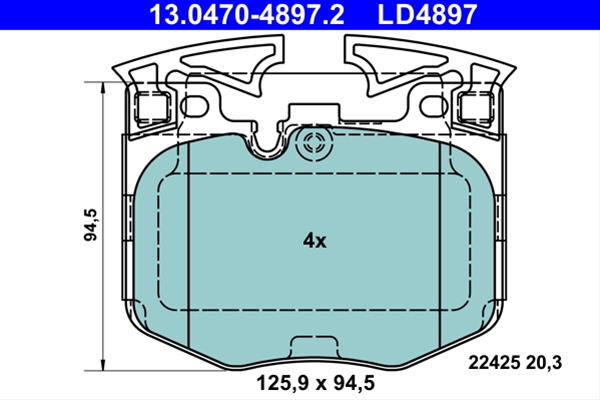 Set placute frana fata ATE Bmw Seria 3 (G20/G21 G80/G81) 2018- 5 (G30/G31 F90) 2016- Seria 6 GT (G32) 2017- Seria 7 (G11 G12) X3 (G01 F97) 2017- X4 (G02 F98) 2018- X5 (G05 F95) 2018- X7 (G07) 2019- Z4 (G29) 2018- Fata; puntea fata