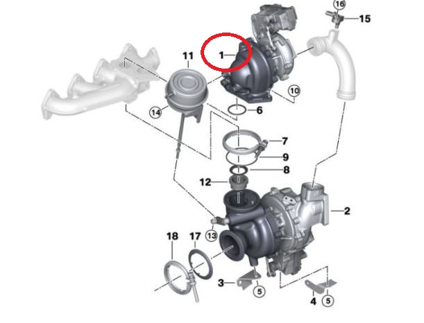 Turbocompresor EU Bmw Seria 1 (F20/F21) 2011-2019 Seria 2 (F22/ F23 F87) 2014- Seria 3 (F30/F31 F34 F80) 2011-2018 Seria 4 (F32/F33 F36 F83) 2013- Seria 5 (G30/G31 F90) 2016- 6 GT (G32) 7 (G11 G12) X3 (G01 F97) X4 (G02 F98) X5 (F15 F85)