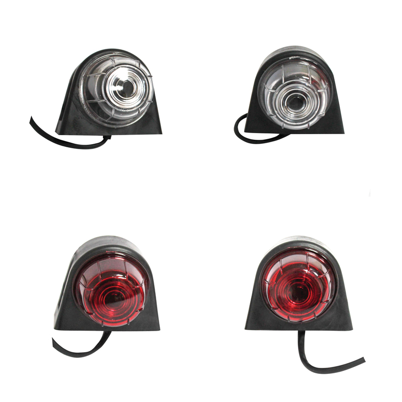 Lampi laterale de gabarit cu LED 24V, rosu-alb, PVC dur /set