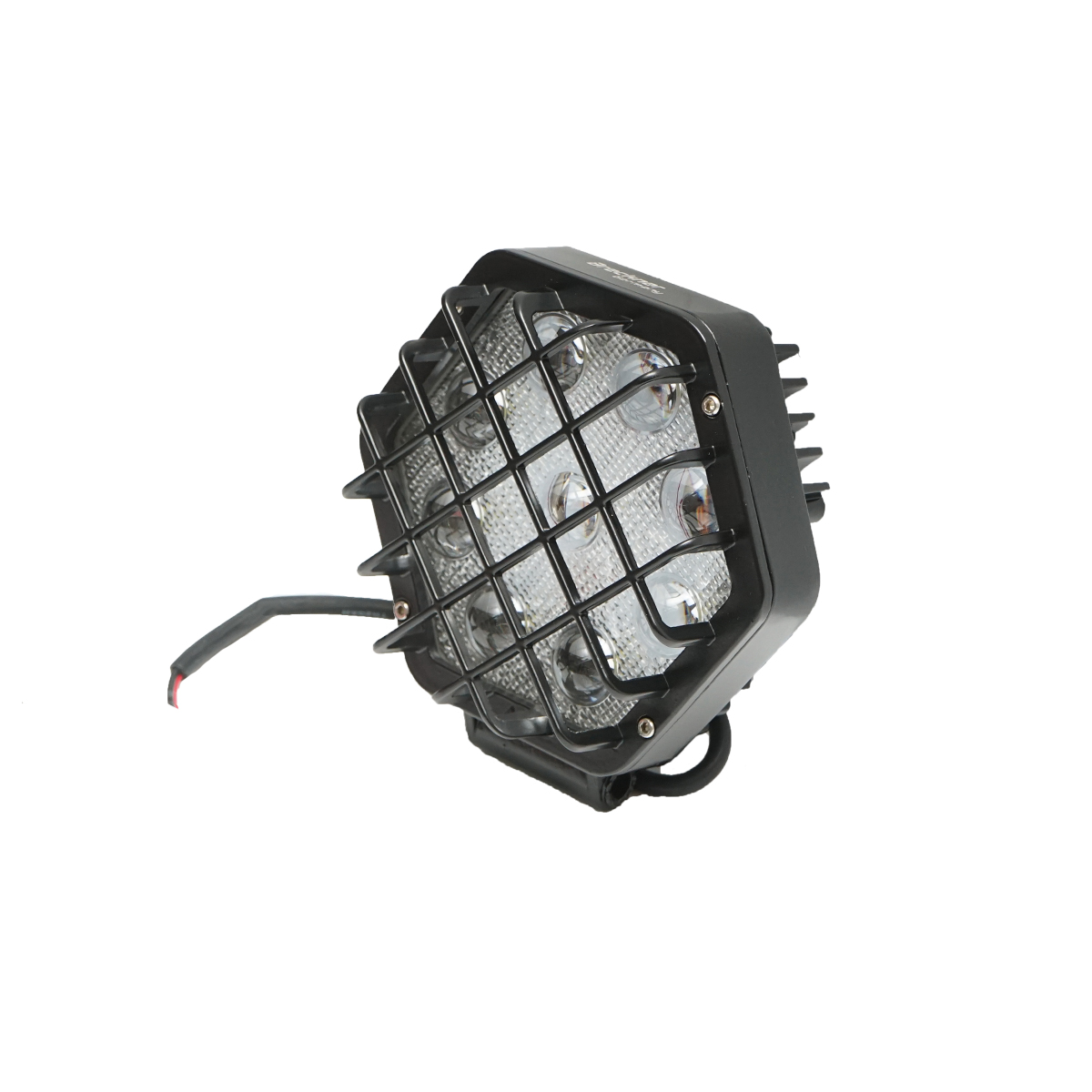 Lampa proiector hexagonal cu grilaj metalic negru, 9 LED-uri, unghi de radiere 30, DC 10-80V 27W Breckner Germany