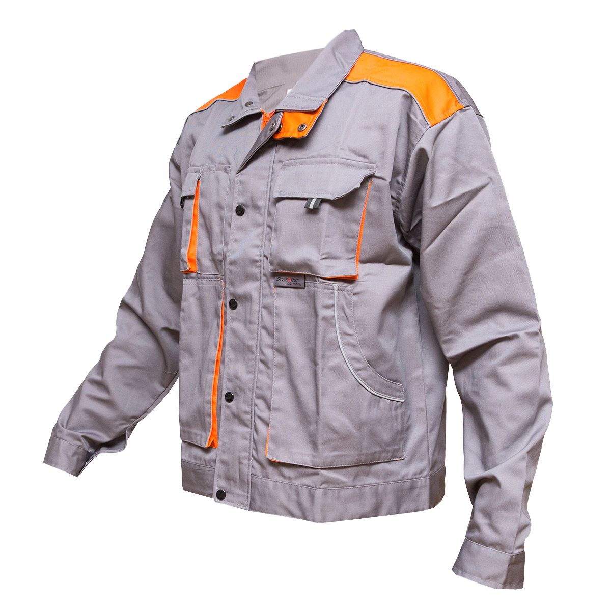 Jacheta de lucru poliester cu bumbac, gri/portocaliu marimea 56, 235g/m2 Breckner Germany