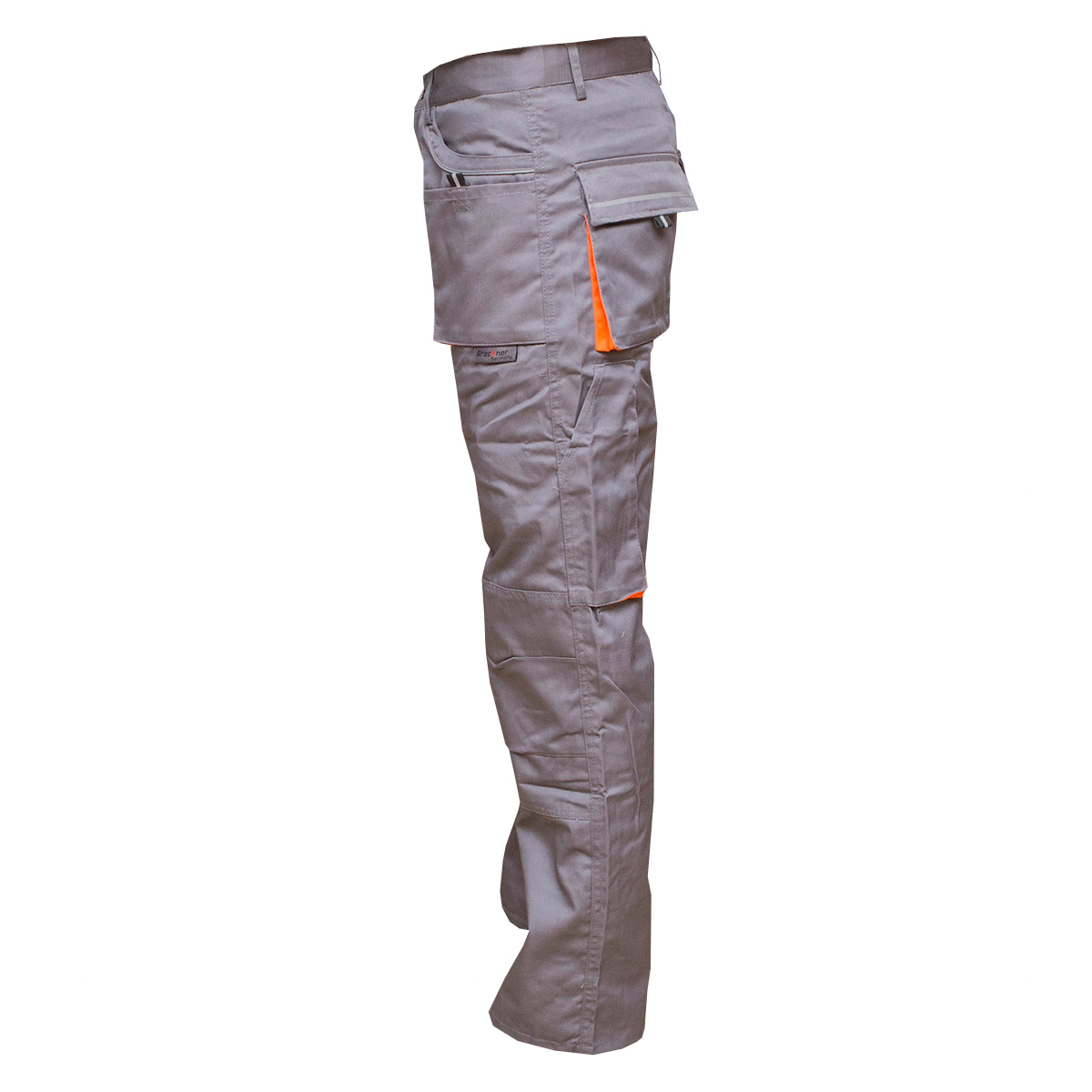 Pantaloni de lucru poliester cu bumbac 235g/m2, gri cu portocaliu marimea 54 Breckner Germany