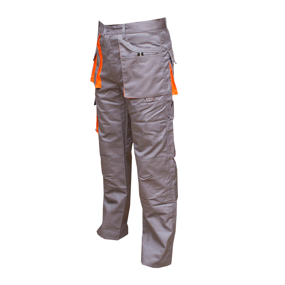 Pantaloni de lucru poliester cu bumbac 235g/m2, gri cu portocaliu marimea 56 Breckner Germany