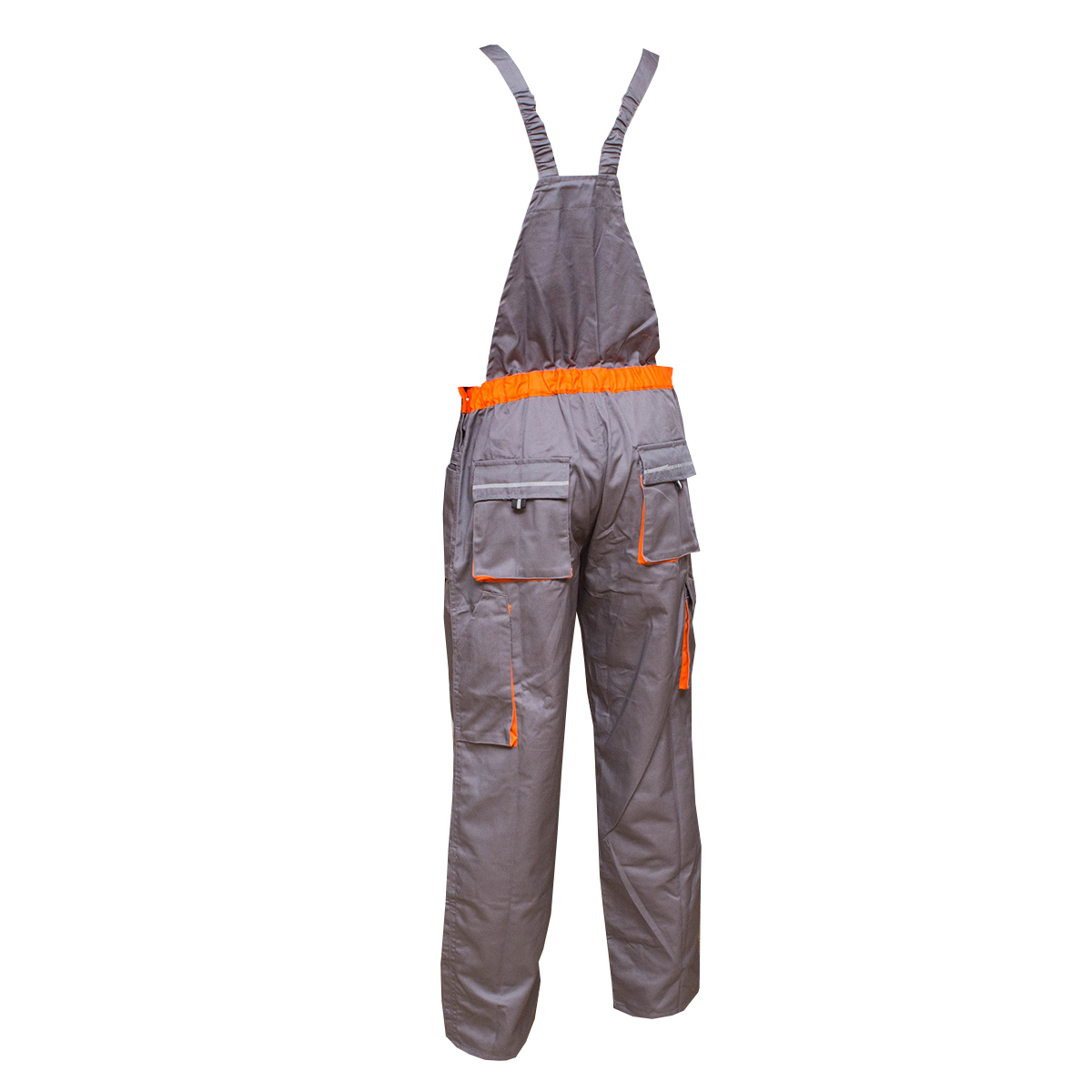 Salopeta cu pieptar de lucru, gri/portocaliu marimea 60, poliester cu bumbac 235g/m2 Breckner Germany