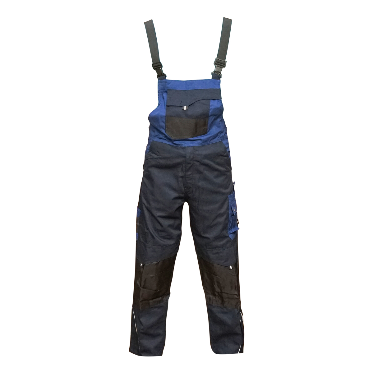 Pantaloni de lucru cu pieptar, salopeta din poliester cu bumbac, albastru navy, L Breckner Germany