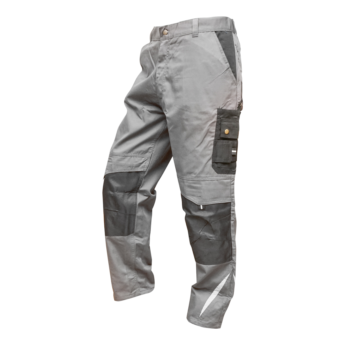 Pantaloni de lucru, poliester cu bumbac, gri cu negru, S Breckner Germany