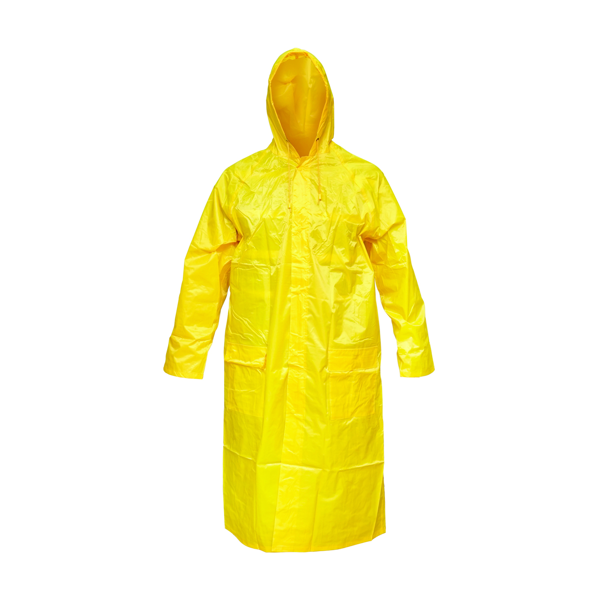 Pelerina cu gluga impermeabila din poliester cu membrana PVC fante de aerisire, 2 buzunare si fermoar galben XXL Breckner Germany\t