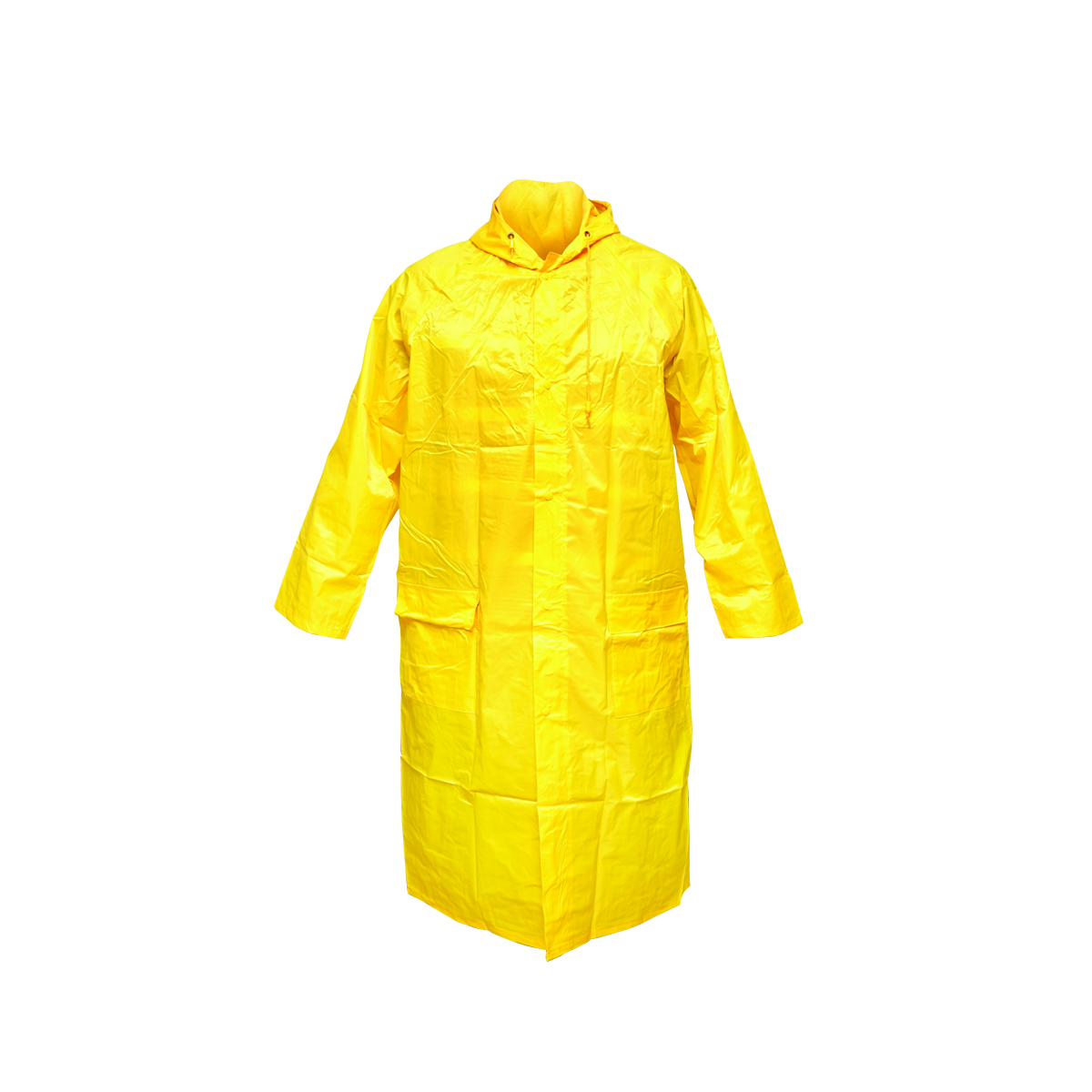Pelerina cu gluga impermeabila din poliester cu membrana PVC fante de aerisire, 2 buzunare si fermoar galben XXL Breckner Germany\t