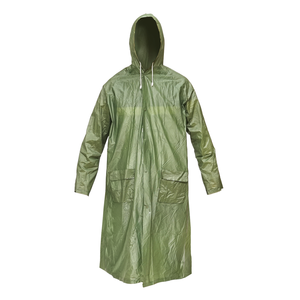Pelerina cu gluga impermeabila din PVC, 2 buzunare, inchidere cu capse, verde inchis, L Breckner Germany