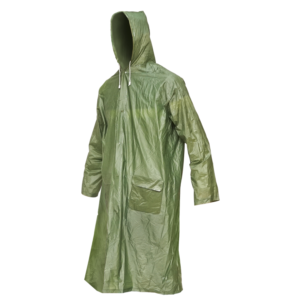 Pelerina cu gluga impermeabila din PVC, 2 buzunare, inchidere cu capse, verde inchis, L Breckner Germany
