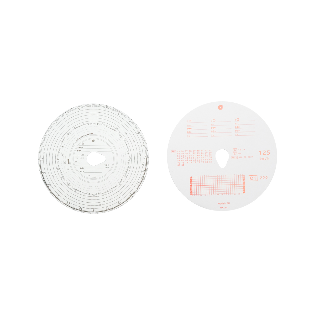 Diagrama tahograf analogic 125 km set 100/buc
