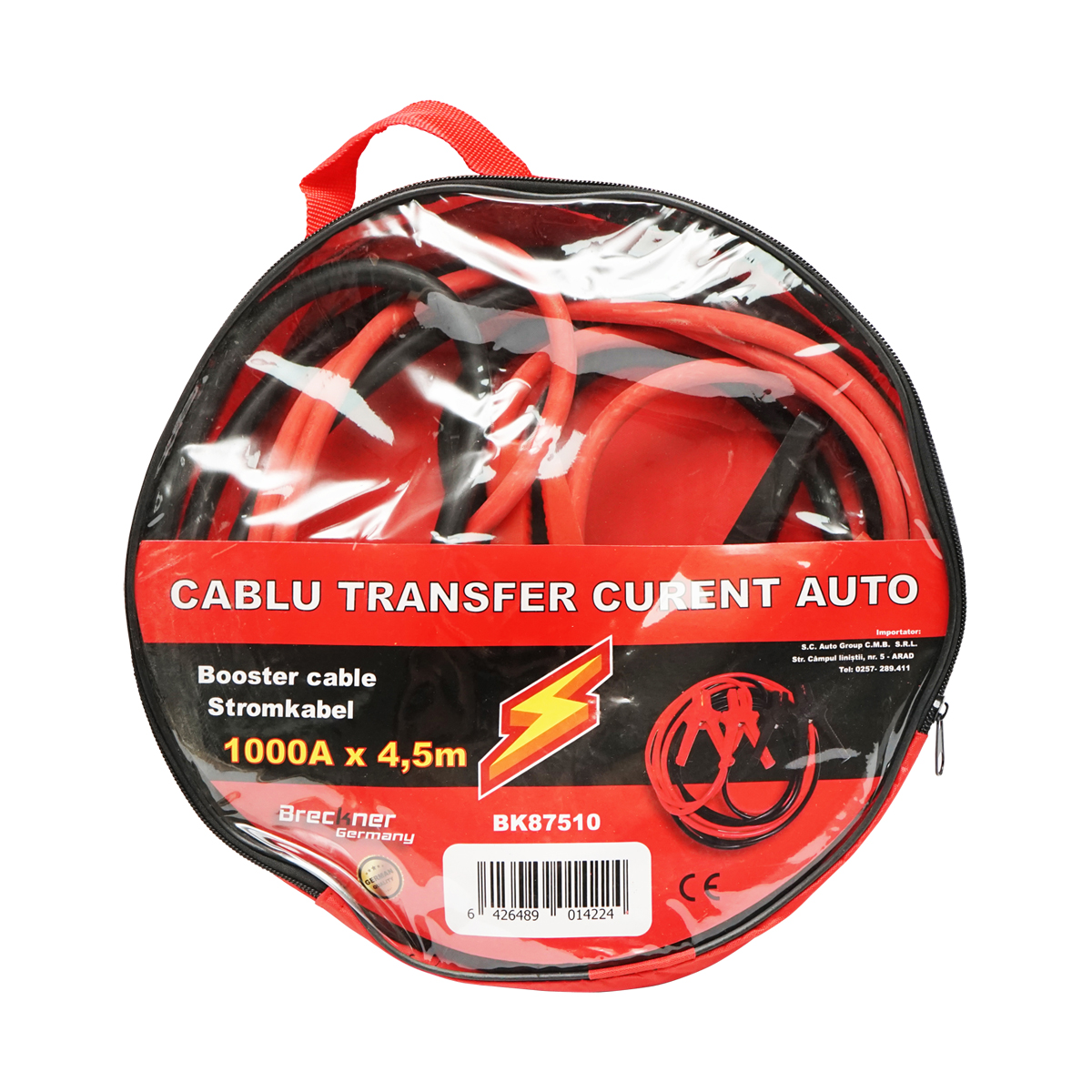 Cablu transfer curent auto 1000A, lungime 4,5m Breckner Germany