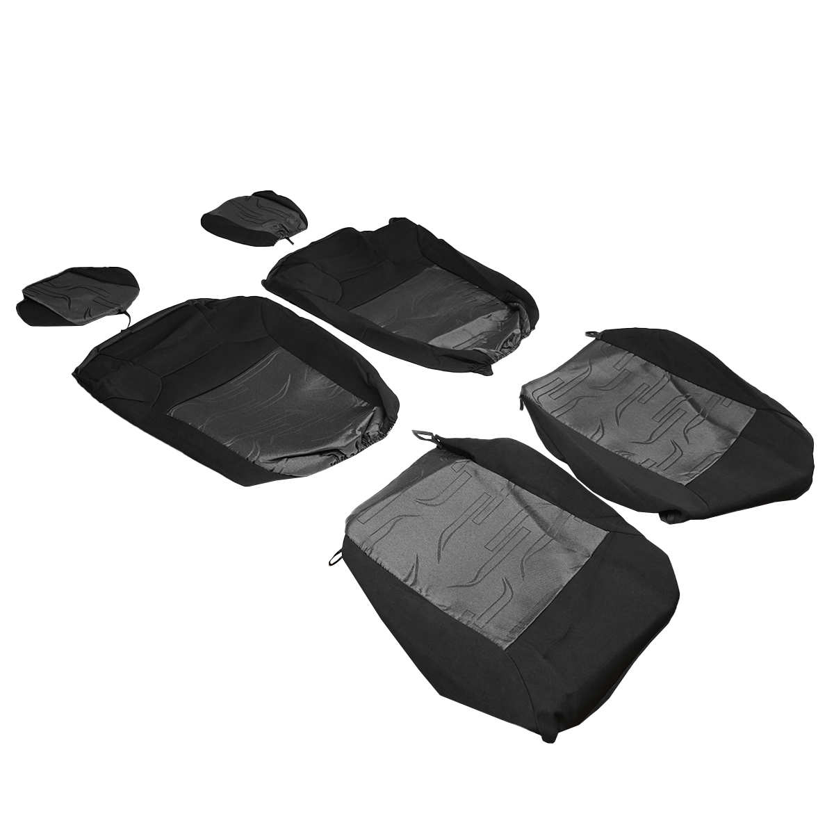 Set huse scaune universale gri negru