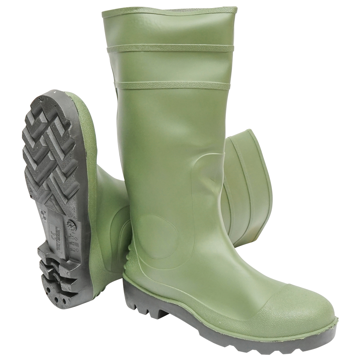 Cizme de protectie din PVC verde cu bombeu otel marimea 46 005GB