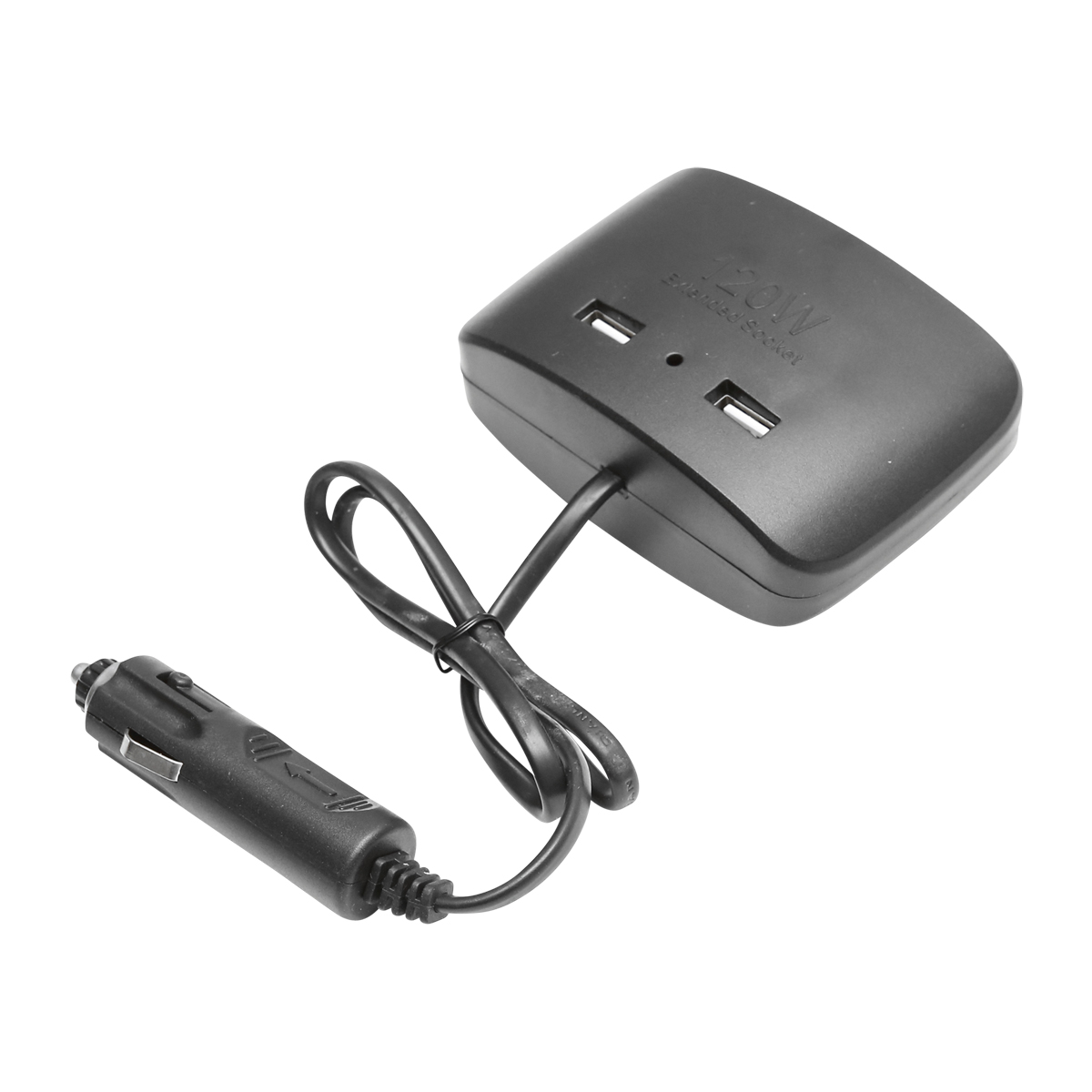 Adaptor bricheta auto tripla 12/24V negru si 2x port USB 5V/1000mA