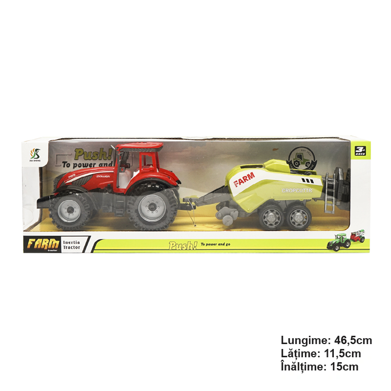 Jucarie tractor cu balotiera FARM Push and GO
