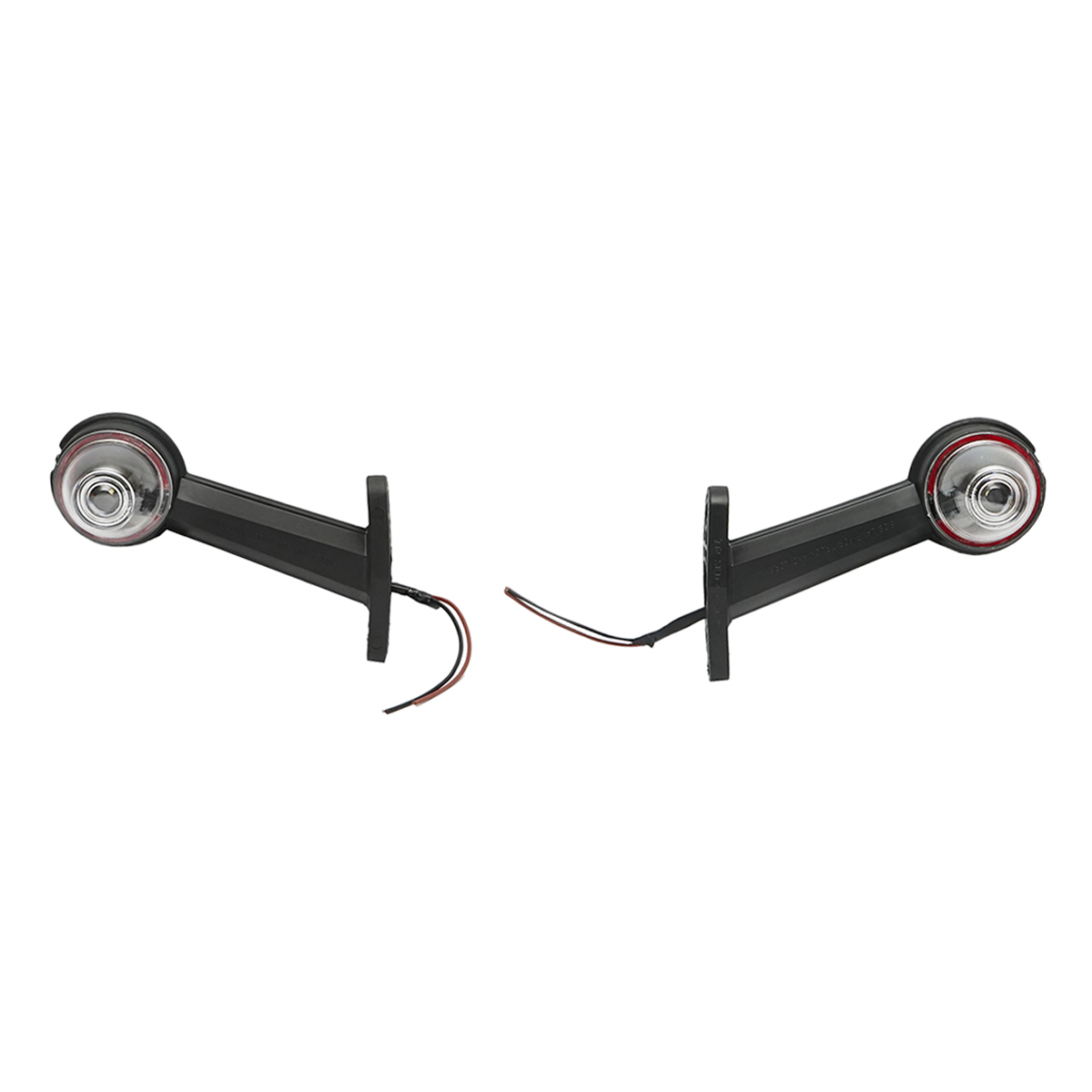 Lampi laterale de gabarit cu LED 24V, rosu-alb, PVC dur /set