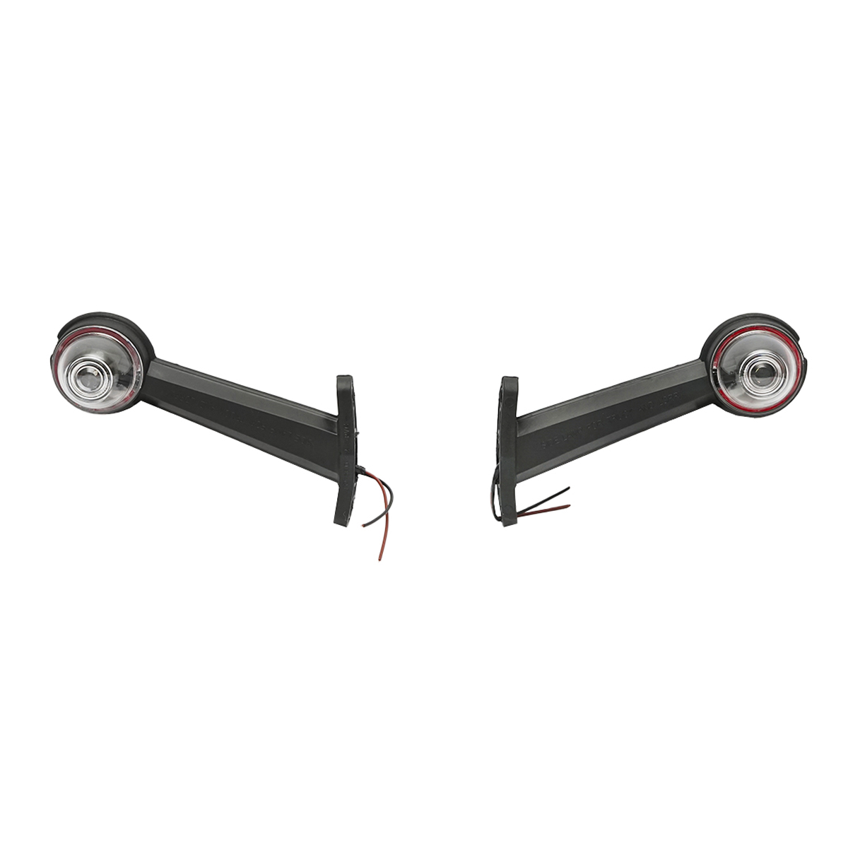 Lampi laterale de gabarit cu LED 24V, rosu-alb, PVC dur /set