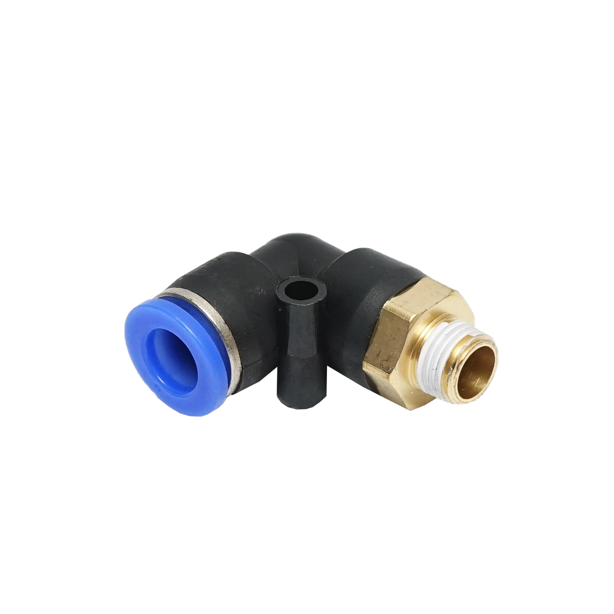 Mufa reductie rapida cotita din plastic pentru furtun fi 8mm si filet metalic 1/8