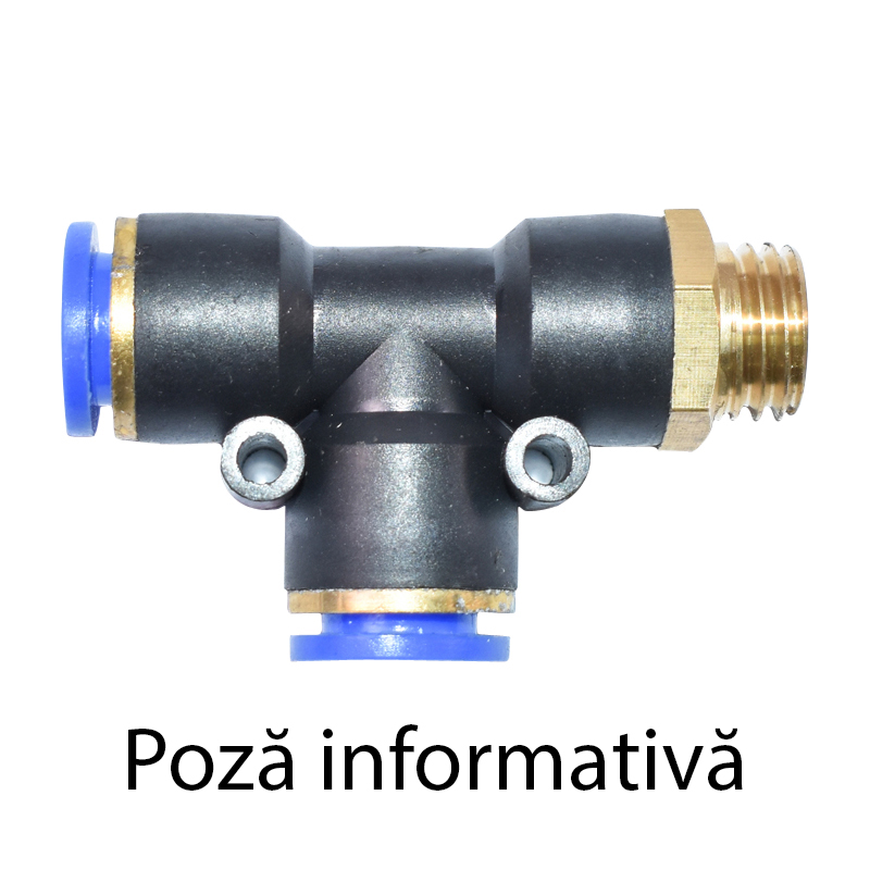 Mufa rapida T plastic si surub metalic fi 10x10 cu 1/8